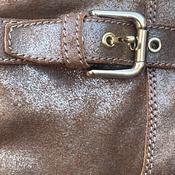 COACH TANESHA SUEDE SHEARLING Women's 7 After Ski Boot Metallic Gold Winter - Picture 5 of 16